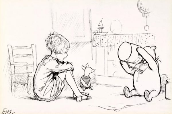 Иллюстрация к первому изданию книги Алана Милна. Автор: Эрнест Хауэрд Шепард